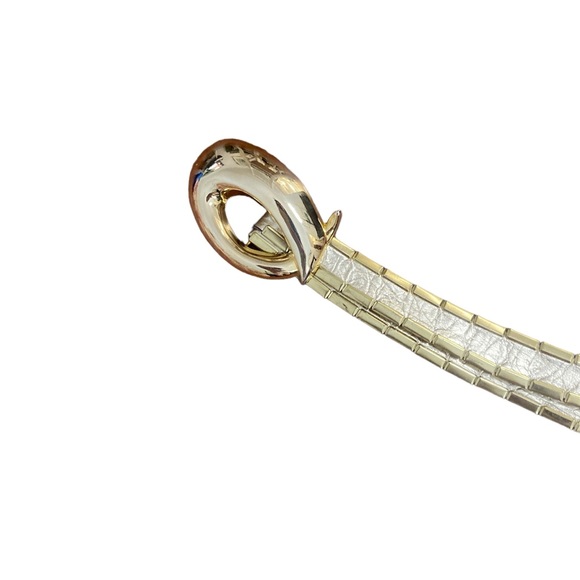 VTG SIPRA GOLD BELT-VTG 80s Gold Metallic Leather Belt- SIPRA-S/M- FABULOUS